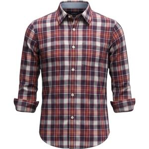GapKids Button Down Shirt Boys Size L Burgundy Plaid Long Sleeve School Church